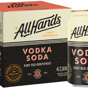 All Hands Vodka Soda Ruby Red Grapefruit 4 Pack